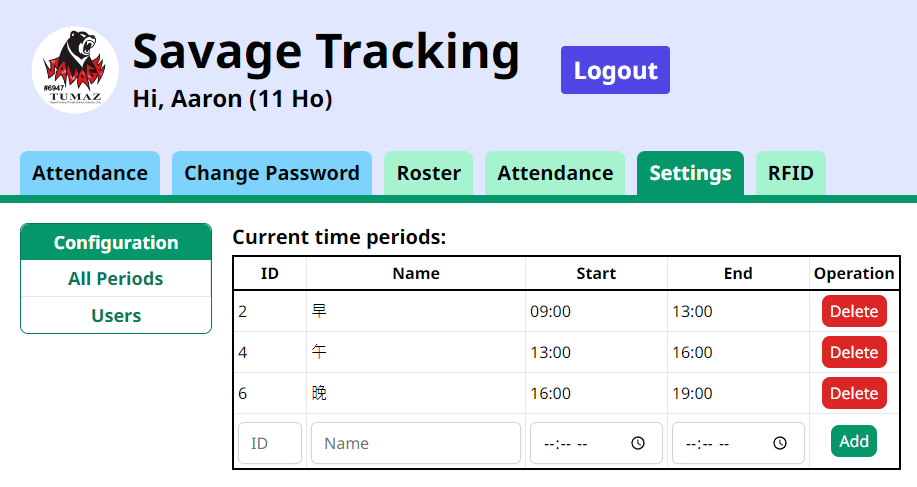 Configuring Time Periods